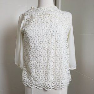 Flower Patterned White Shirt